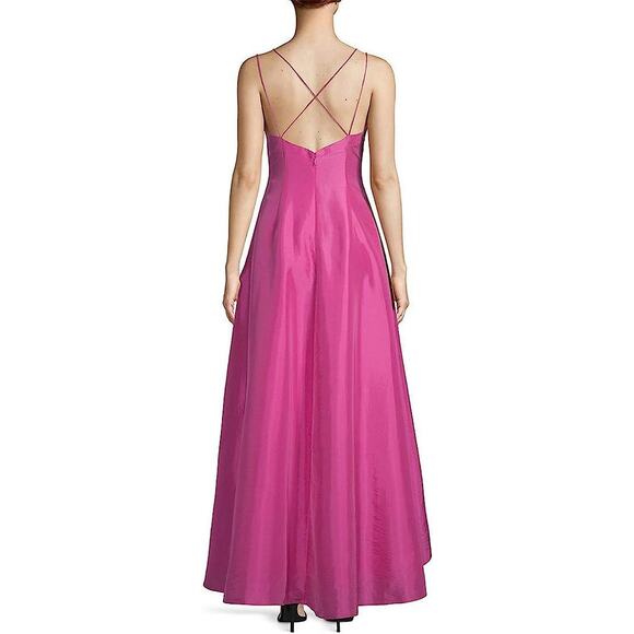 Calvin Klein Dress Pink Strappy V-Neck Mesh Evening Formal Maxi Gown Size 14 - Picture 2 of 11